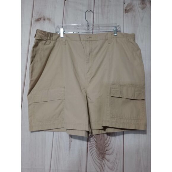 Mens Cargo Shorts Casual Utility Outdoor Khaki Cotton Blend‎ - Picture 1 of 8